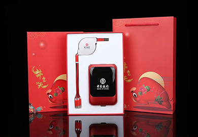 春节礼品，商务礼品，伴手礼，中国银行定制，充电宝+数据线套装