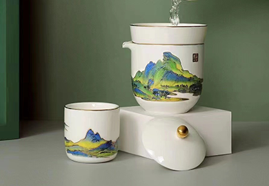 商务礼品，文创礼品，千里江山图，只此青绿茶具套装