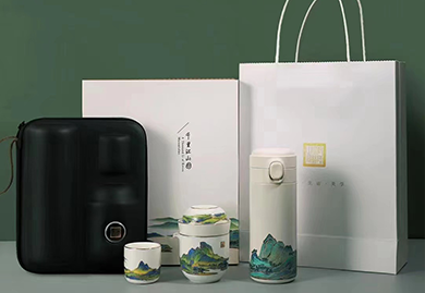 商务礼品，文创礼品，千里江山图，只此青绿茶具套装